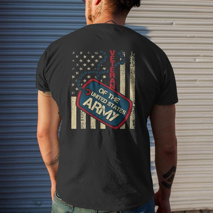 Veteran Of The United States Army Patriotic American Flag Mens Back Print T-shirt Gifts for Him