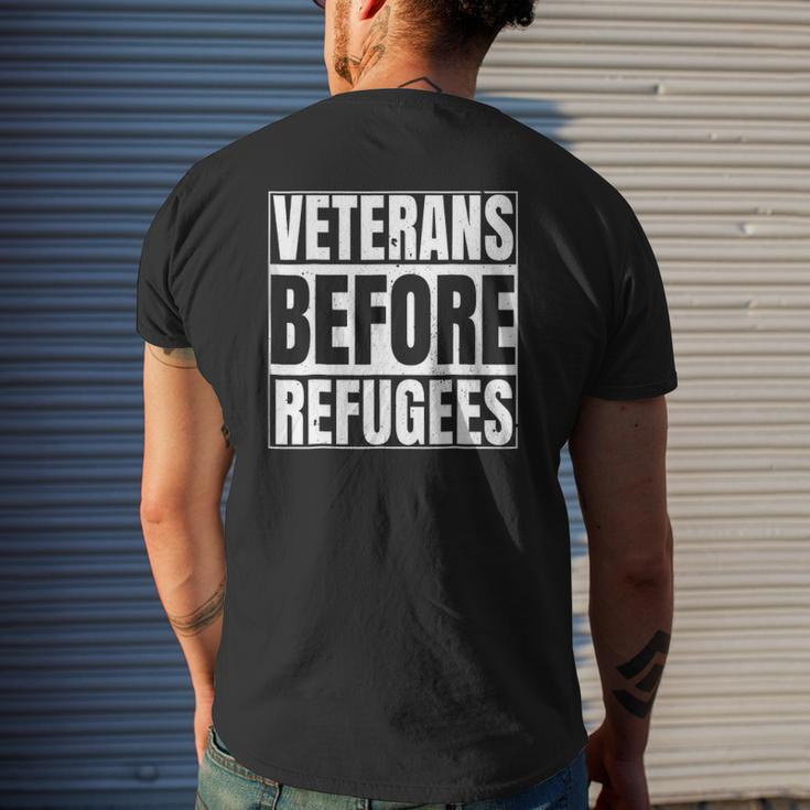 Veterans Before Refugees Support Mens Back Print T-shirt Gifts for Him