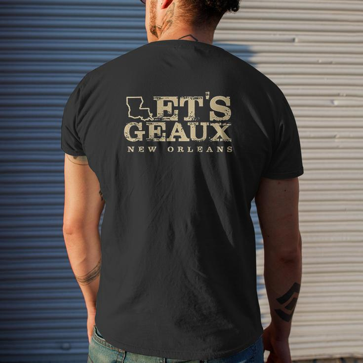 Vibeink Lets Geaux New Orleans Football Fans Mens Back Print T-shirt Gifts for Him