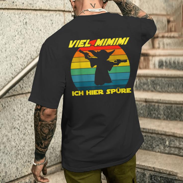 Viel Mimimi Ich Hier Spüre Mimimimi Slogan T-Shirt mit Rückendruck Geschenke für Ihn