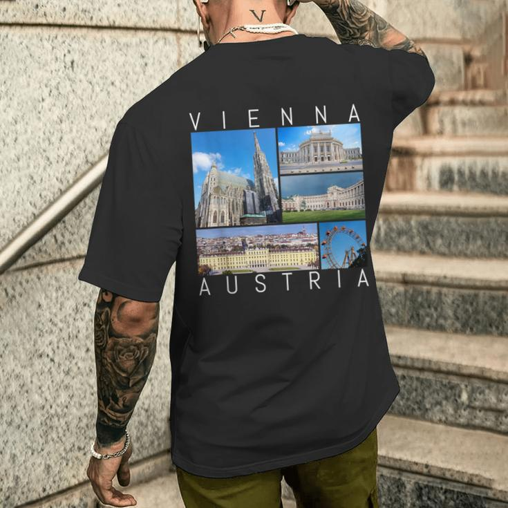 Vienna Austria Souvenir Vienna Famous Landmarks T-Shirt mit Rückendruck Geschenke für Ihn