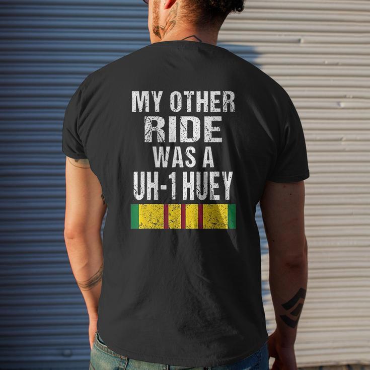 Vietnam Veteran Biker Uh1 Huey Helicopter Vet Mens Back Print T-shirt Gifts for Him