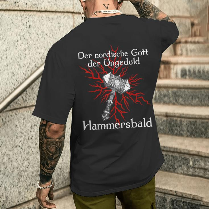 Viking Hammer Impatience God T-Shirt mit Rückendruck Geschenke für Ihn