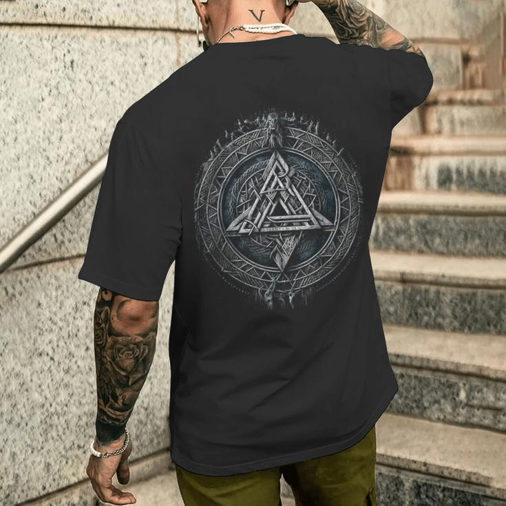Viking Norse Runes Nordmann Mythology T-Shirt mit Rückendruck Geschenke für Ihn