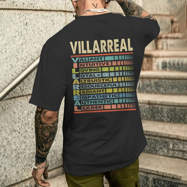 Villarreal Family Name First Last Name Villarreal Men's T-shirt Back Print Gifts for Him