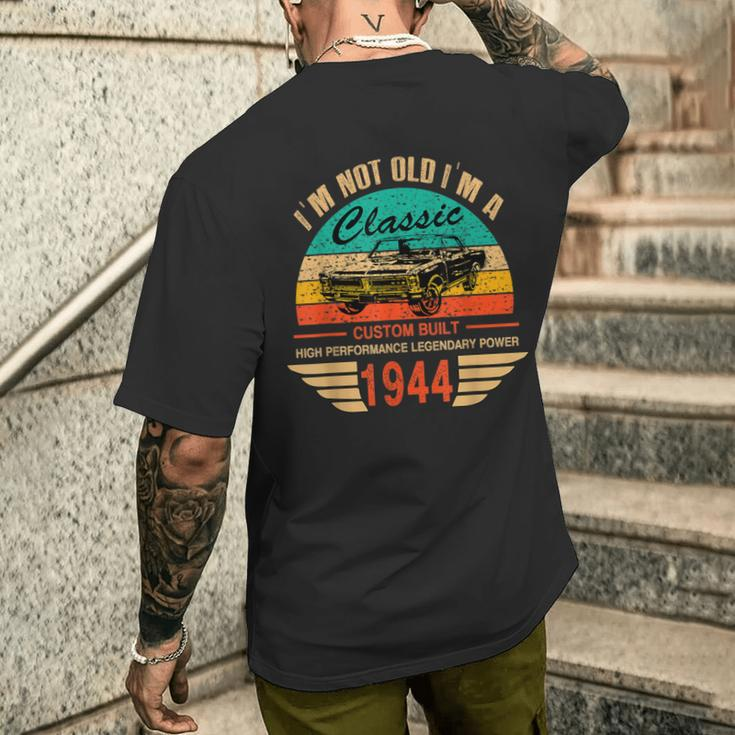 Vintage 1944 Classic Car Apparel For Legends Born In 1944 Men's T-shirt Back Print Funny Gifts