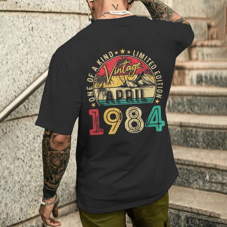 Vintage 40Th Birthday April 1984 40 Year Old Women Men's T-shirt Back Print Gifts for Him