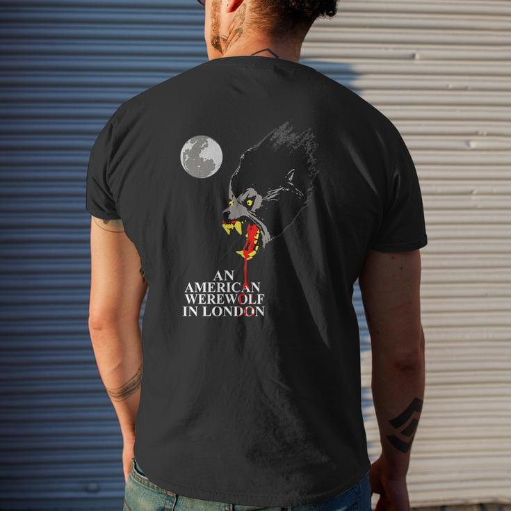 Vintage An American Werewolf In London Art Mens Back Print T-shirt Gifts for Him