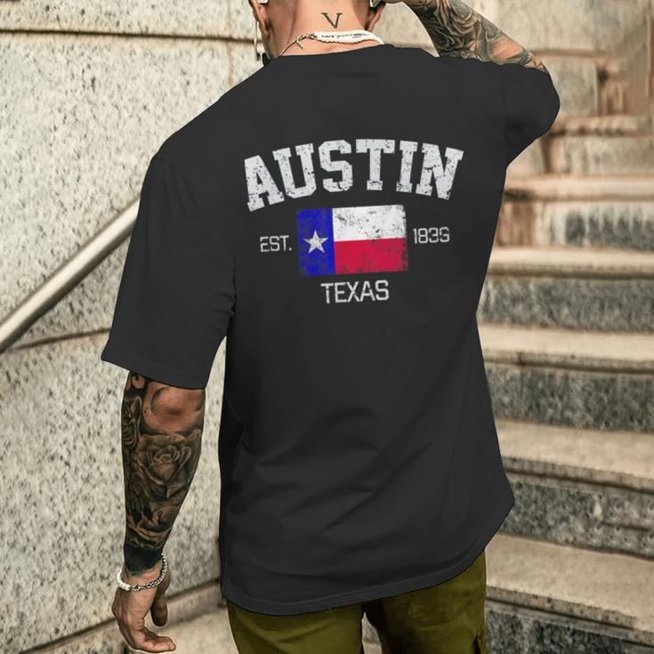 Vintage Austin Texas Est 1839 Souvenir Men's T-shirt Back Print Funny Gifts