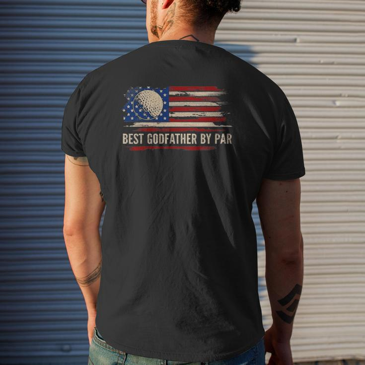 Vintage Best Godfather By Par American Flag Golfgolfer Mens Back Print T-shirt Gifts for Him