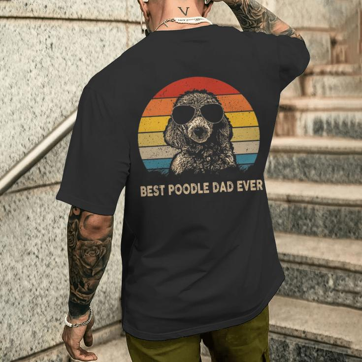 Vintage Best Poodle Dad Ever Dog Daddy Father Men's T-shirt Back Print Gifts for Him
