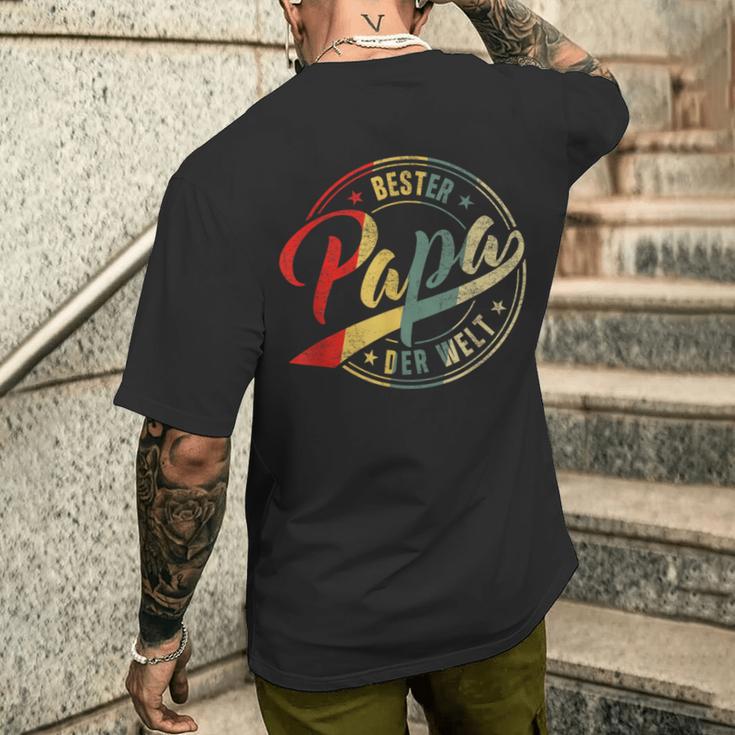 Vintage “Bester Papa Der Welt” Retro Father's Day T-Shirt mit Rückendruck Geschenke für Ihn