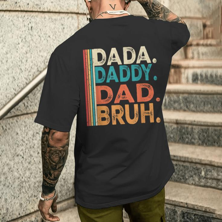Vintage Dada Daddy Dad Bruh Fathers Day Dad 2024 Men's T-shirt Back Print Gifts for Him