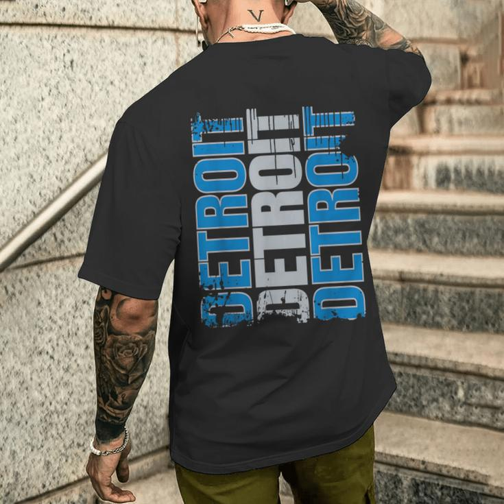Vintage Detroit Usa City 313 Pride Grunge Detroit Men's T-shirt Back Print Gifts for Him
