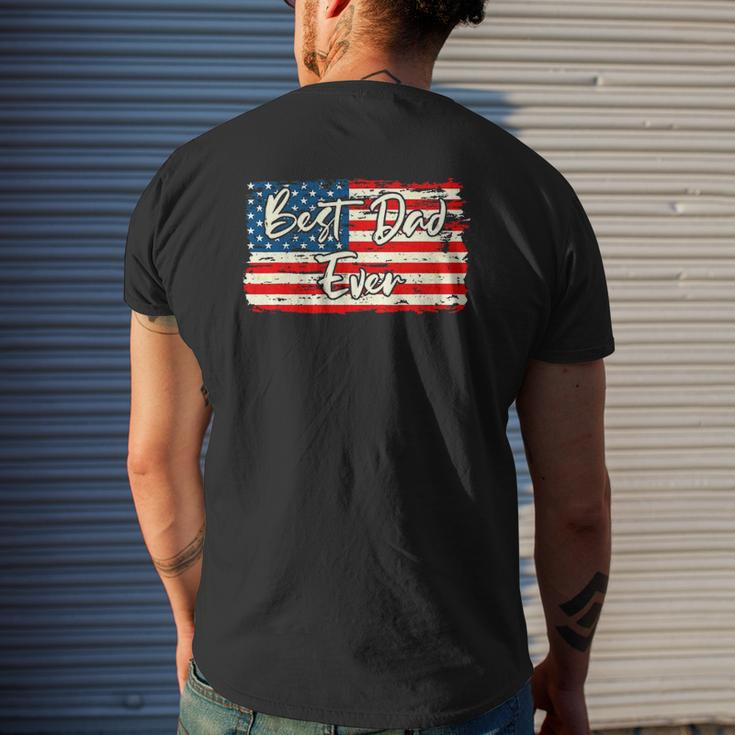 Vintage Flag Father's Day Or 4Th Of July Mens Back Print T-shirt Gifts for Him