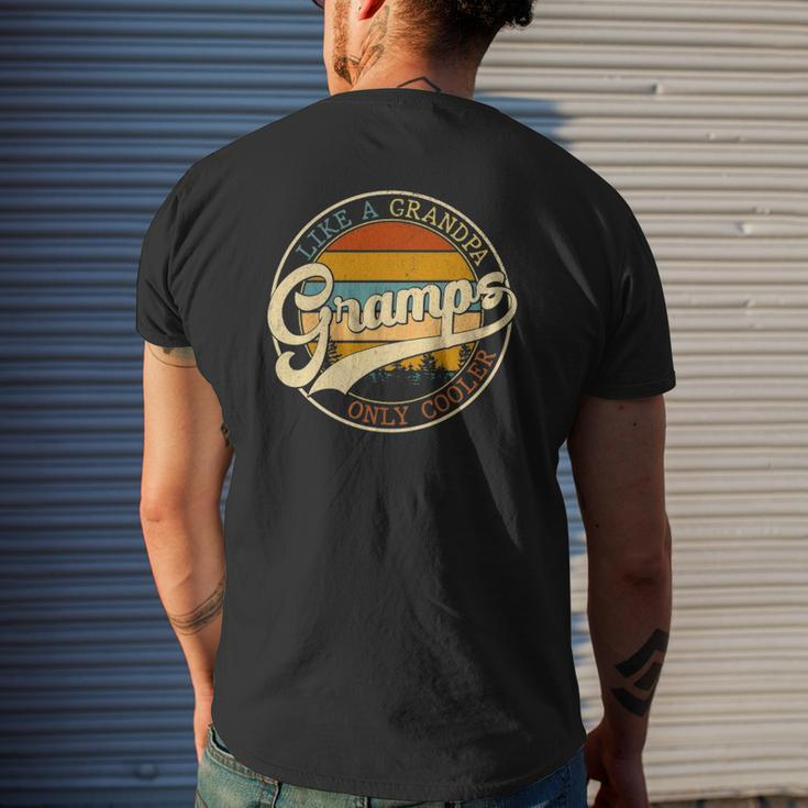 Vintage Gramps Like A Grandpa Only Cooler For Father Day Mens Back Print T-shirt Gifts for Him