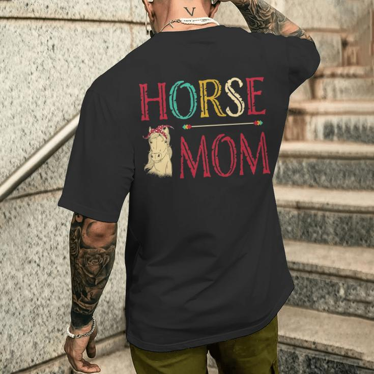 Vintage Horse Graphic Equestrian Mom Cute Horse Riding Men's T-shirt Back Print Gifts for Him