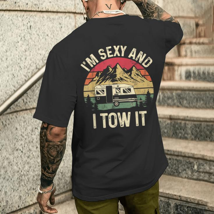 Vintage I'm Sexy And I Tow It Camper Trailer Rv Men's T-shirt Back Print Gifts for Him