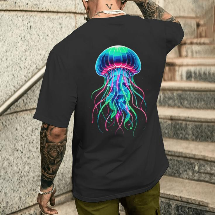 Vintage Jellyfish Scuba Diving Jellyfish Beach Jelly Fish Men's T-shirt Back Print Gifts for Him