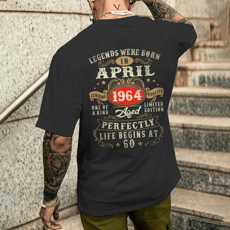 Vintage Made In April 1964 60Th Birthday 60 Year Old Men's T-shirt Back Print Gifts for Him
