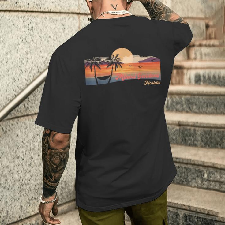 Vintage Miami Gardens Florida Beach T-Shirt mit Rückendruck Geschenke für Ihn