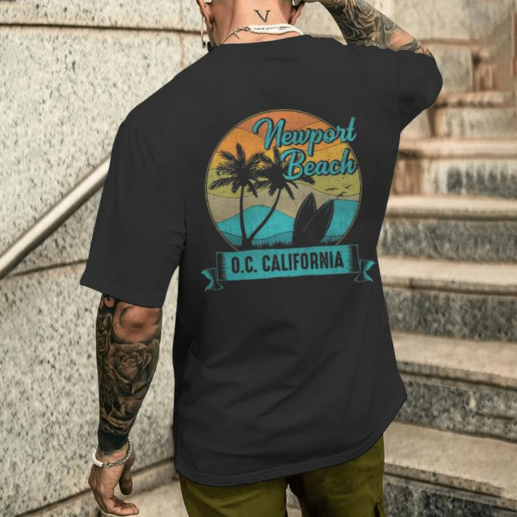 Vintage Newport Beach Orange County California Surfing Men's T-shirt Back Print Gifts for Him