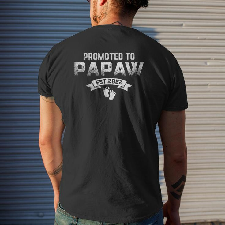 Vintage Promoted To Papaw Est 2022 Fathers Day For New Papaw Mens Back Print T-shirt Gifts for Him