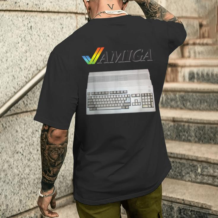 Vintage Retro Computer Amiga 80S Nerd T-Shirt mit Rückendruck Geschenke für Ihn