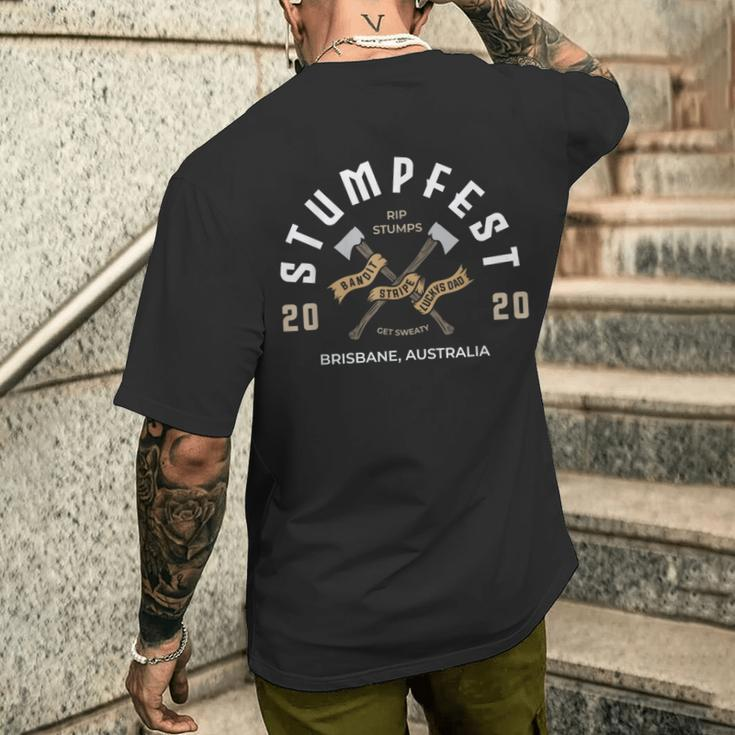 Vintage Retro Stumpfest Brisbane Get Sweaty Men's T-shirt Back Print Gifts for Him