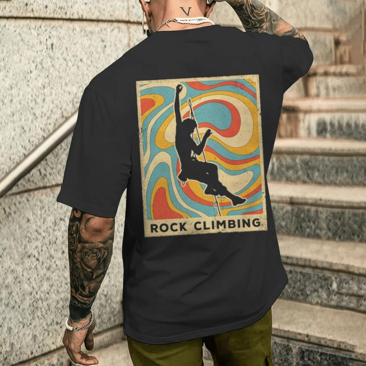 Vintage Rock Climbing Sport Retro Poster Men's T-shirt Back Print Gifts for Him