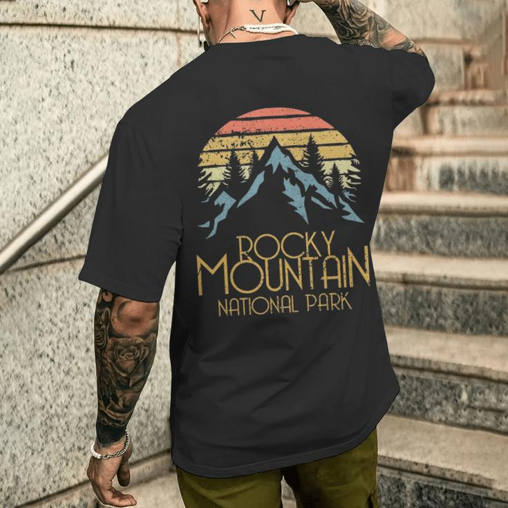 Vintage Rocky Mountains National Park Colorado Men's T-shirt Back Print Gifts for Him