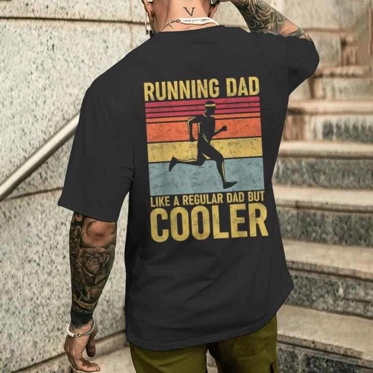 Vintage Running Dad Marathon Runner Father's Day Men's T-shirt Back Print Gifts for Him