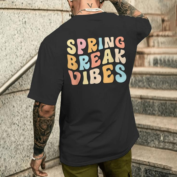Vintage Spring Break Vibes Cute Spring Vacation Teacher Men's T-shirt Back Print Gifts for Him