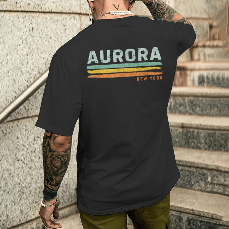 Vintage Stripes Aurora Ny Men's T-shirt Back Print Funny Gifts