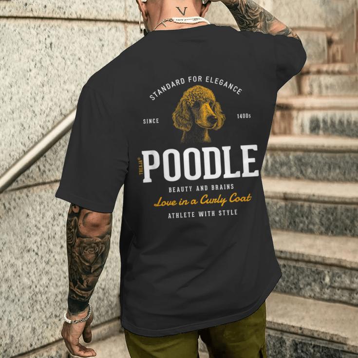 Vintage Style Retro Poodle T-Shirt mit Rückendruck Geschenke für Ihn