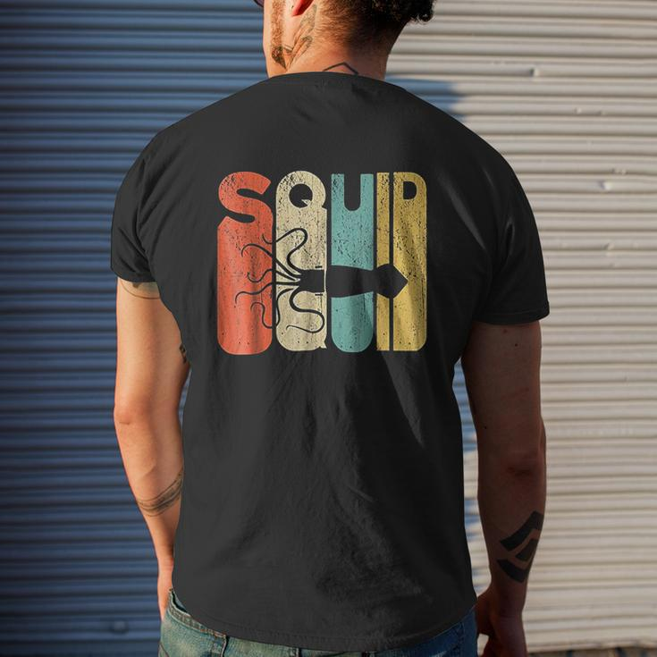 Vintage Style Squid Silhouette Mens Back Print T-shirt Gifts for Him