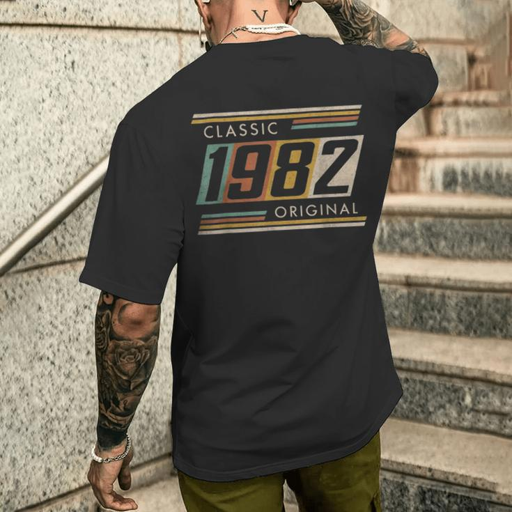 Vintage Sunset Birthday Classic 1982 Original Cool Men's T-shirt Back Print Gifts for Him