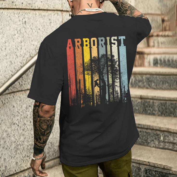 Vintage Text Stripes Arborist T-Shirt mit Rückendruck Geschenke für Ihn