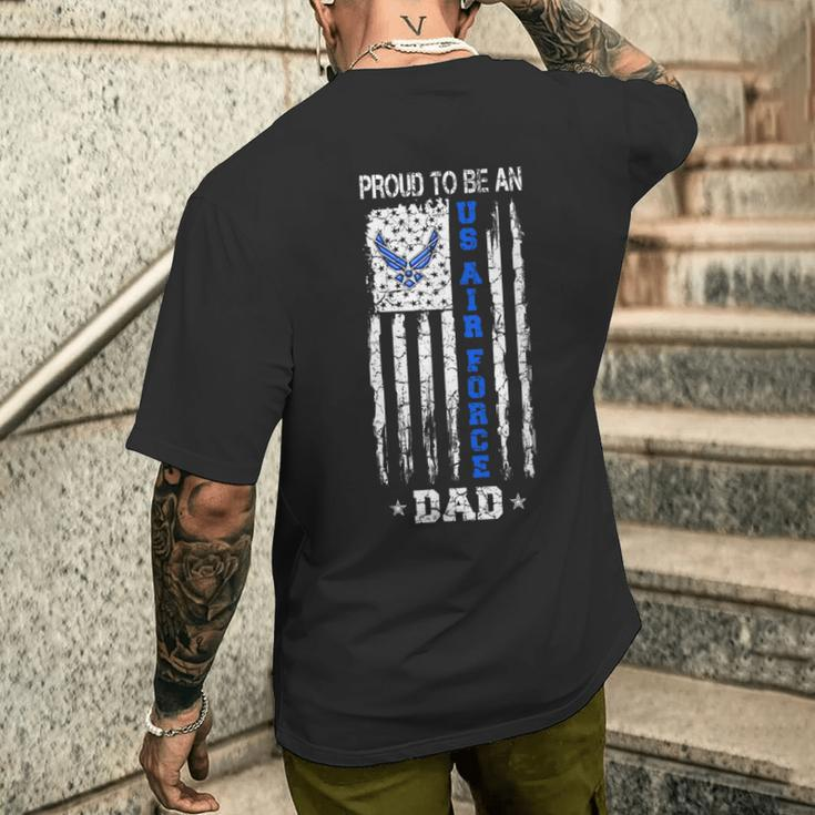 Vintage Usa Flag Proud To Be An Us Air Force Dad Men's T-shirt Back Print Gifts for Him
