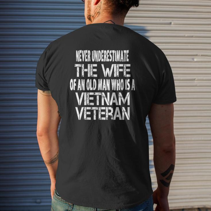 Vintage Vietnam Veteran Wife Spouse Of Vietnam Vet Mens Back Print T-shirt Gifts for Him