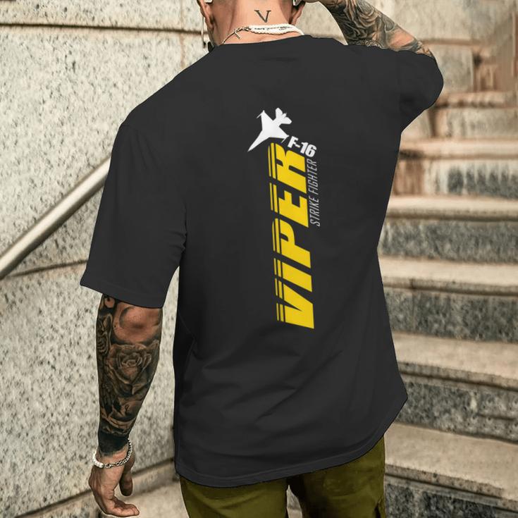 Viper Kampfjet Motiv Kurzärmliges Herren-T-Kurzärmliges Herren-T-Shirt für Herren in Schwarz, Luftfahrt Design Geschenke für Ihn