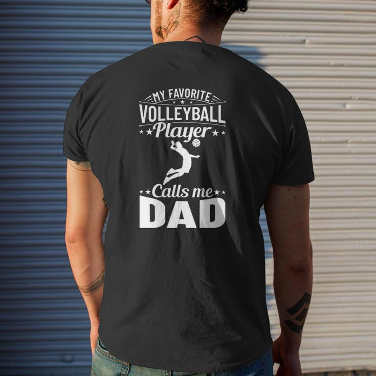Volleyball Dad My Favorite Volleyball Player Calls Me Dad Mens Back Print T-shirt Gifts for Him