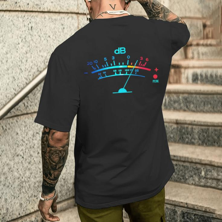 Volume Vu Meter Vintage Audio Engineer Recording T-Shirt mit Rückendruck Geschenke für Ihn