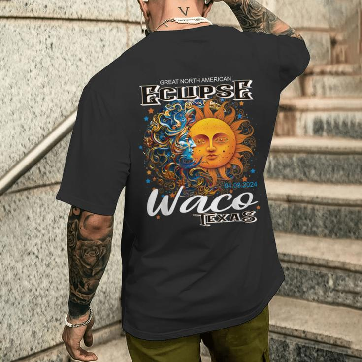 Waco Texas 2024 Total Solar Eclipse Cosmic April 8 Souvenir Men's T-shirt Back Print Gifts for Him