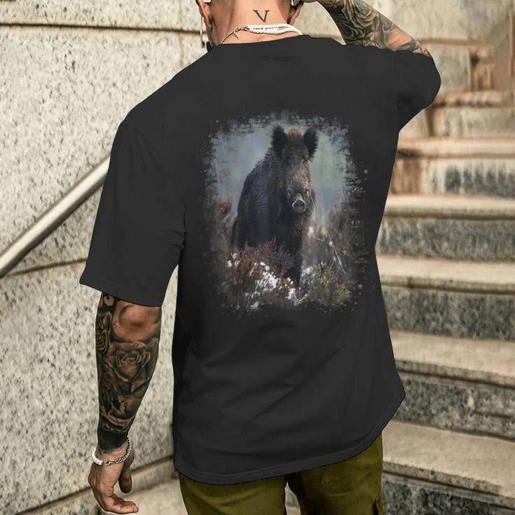 Waldmystik Schwarzbär Kurzärmliges Herren-T-Kurzärmliges Herren-T-Shirt für Herren, Mystisches Natur Design Geschenke für Ihn