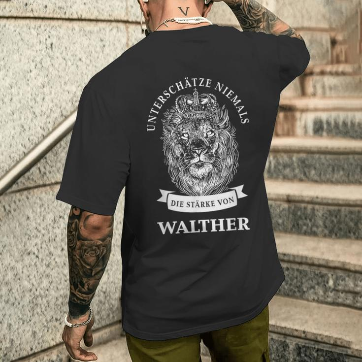 Walther Name Lion Men's T-shirt Back Print Gifts for Him