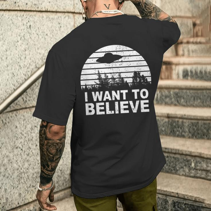 I Want To Believe I Aliens Ufo Roswell Alien T-Shirt mit Rückendruck Geschenke für Ihn