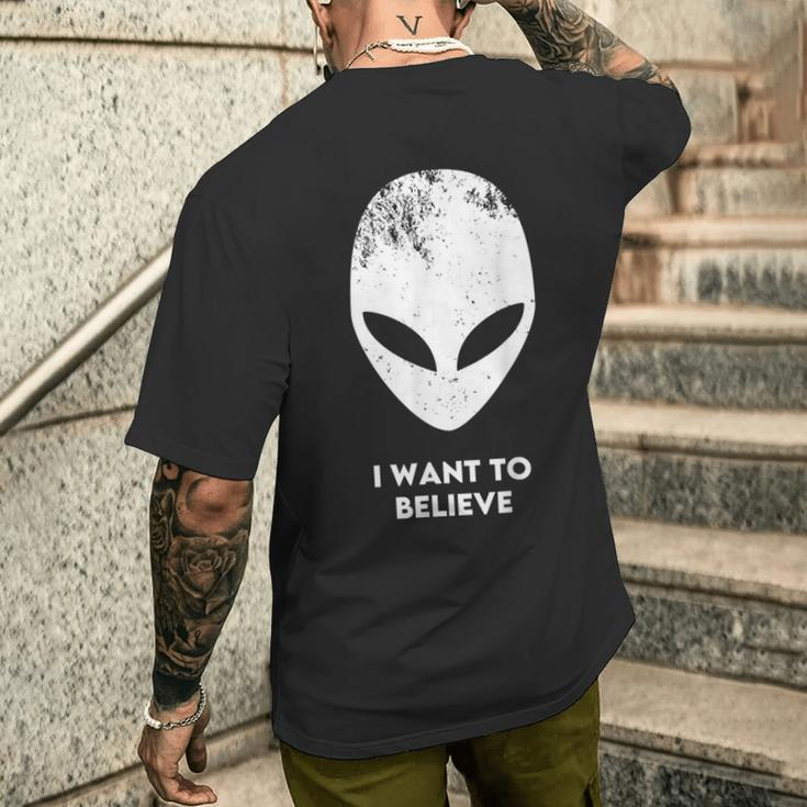 I Want To Believe Alien Alien Alien T-Shirt mit Rückendruck Geschenke für Ihn