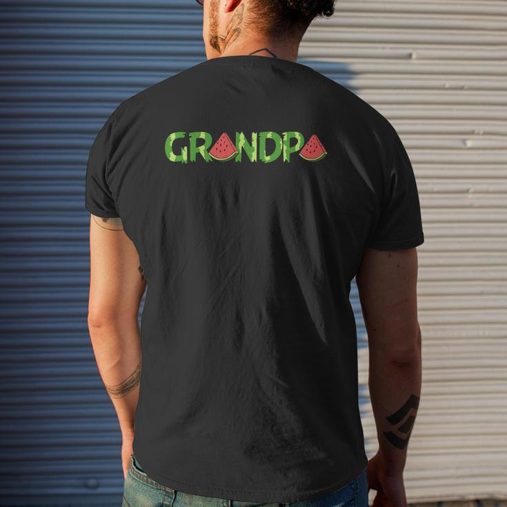 Watermelon Grandpa Mens Back Print T-shirt Gifts for Him