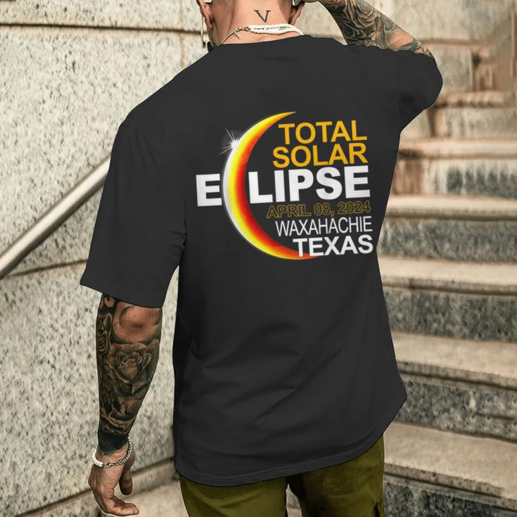 Waxahachie Texas Total Solar Eclipse April 8 2024 Men's T-shirt Back Print Gifts for Him